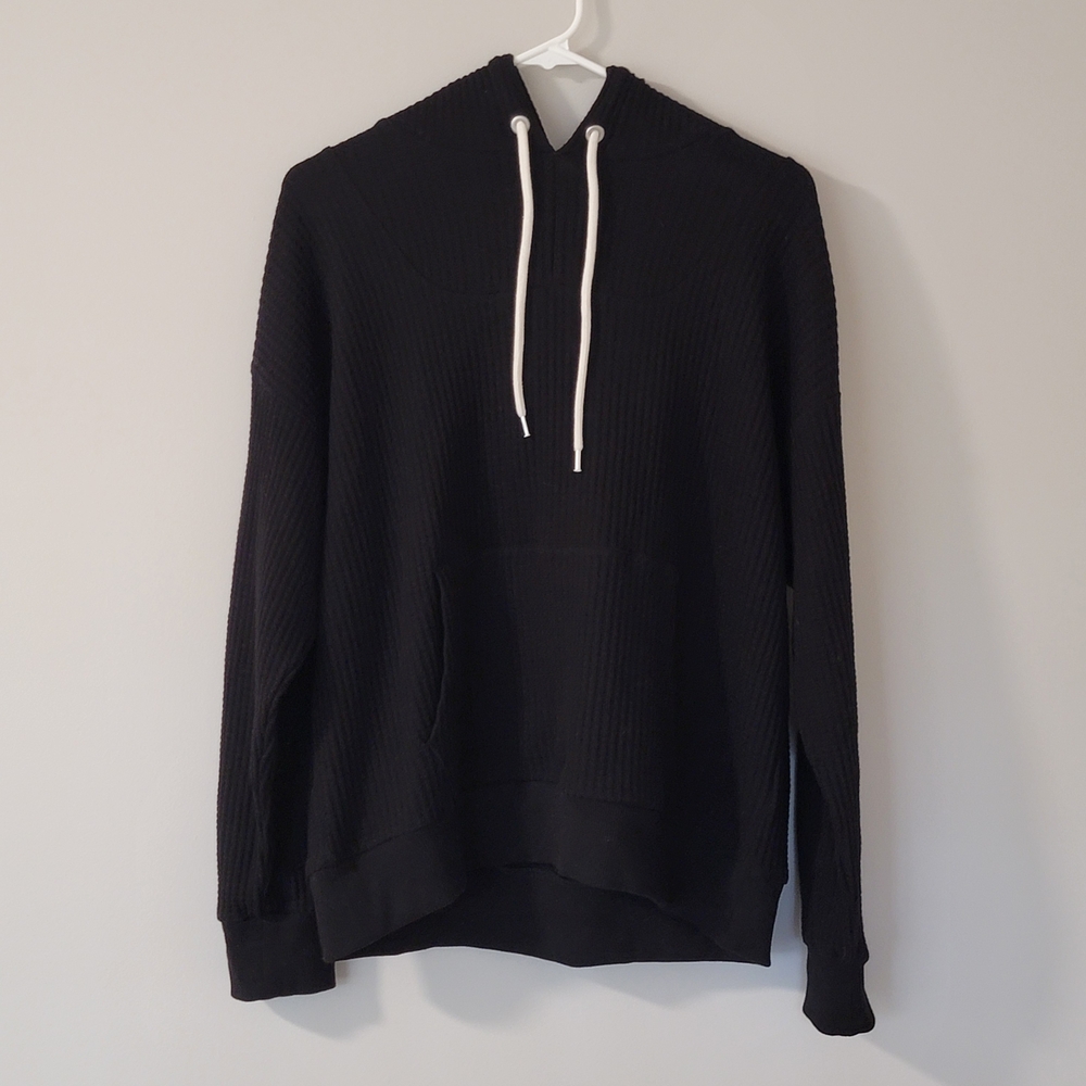 GAP Maternity Black  Waffle-knit Hoodie Large.